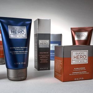 A group of men 's grooming products sitting on top of a table.