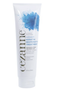 A tube of cezanne keratin restorative treatment.